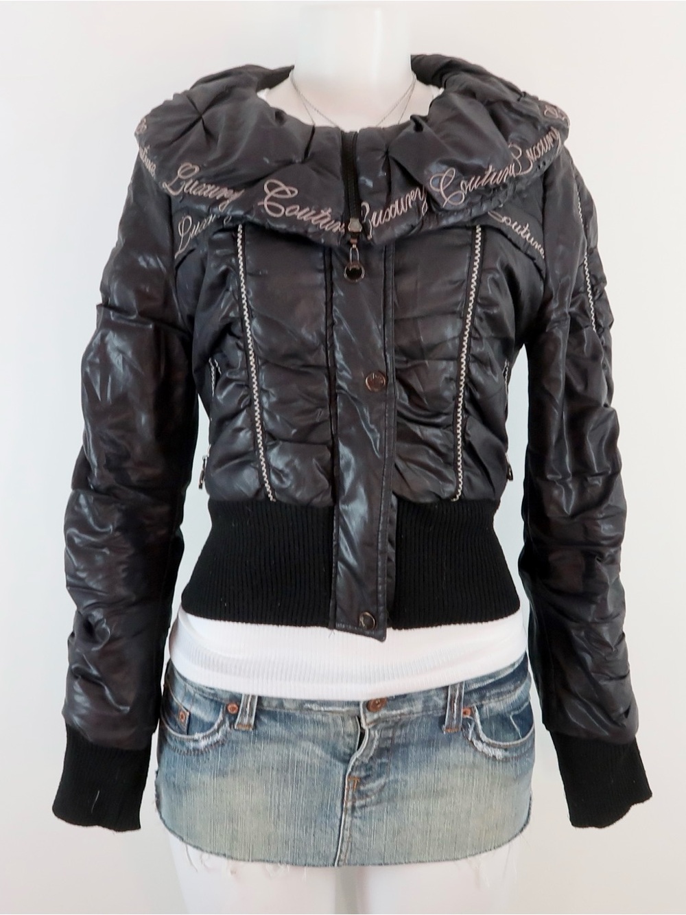 Women's Black Quilted Hooded Puffer Jacket